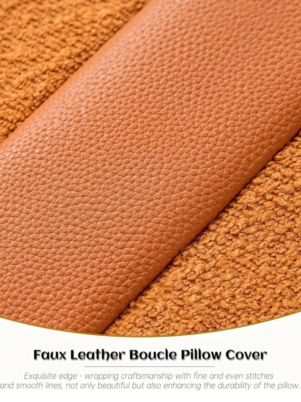 Tufted Bouclé Accent Pillow  Covers Pair in Tobacco